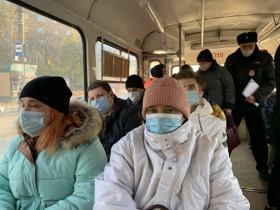 Ежедневный контроль: за месяц составлено 49 протоколов  в отношении нарушителей масочного режима  в общественном транспорте Самары