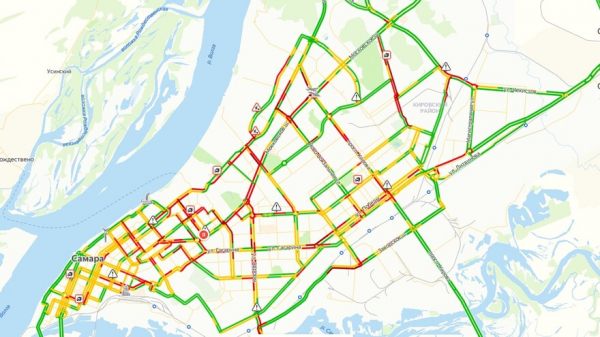 В Самаре за 2 дня до Нового года образовались 9-балльные пробки