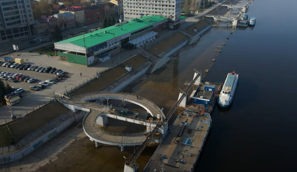 В Самаре затопило причалы речного вокзала 
