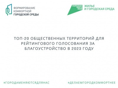 Определен ТОП-20 общественных территорий для рейтингового голосования за благоустройство в 2023 году
