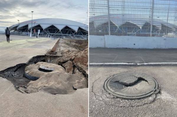 У &laquo;Солидарность Самара Арены&raquo; проваливается асфальт и колодцы